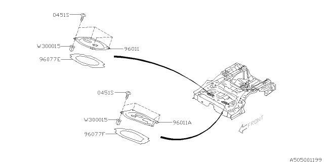 2011 Subaru Forester Packing Flap Floor RH Diagram for 96077FG000