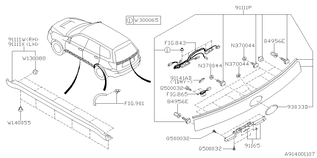 2013 Subaru Forester Outer Garnish Diagram