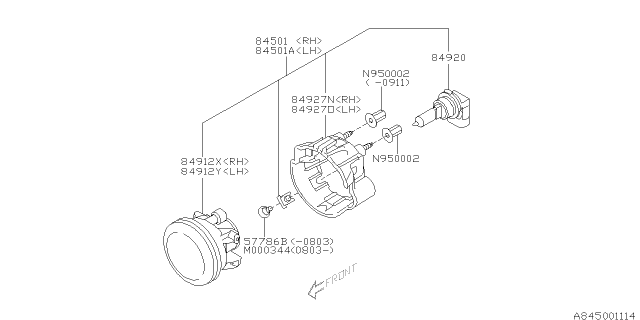 2012 Subaru Forester Lamp - Fog Diagram