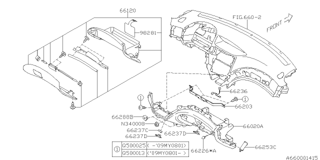 2012 Subaru Forester Pocket Complete Usa Diagram for 66121FG090JC