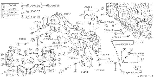 2013 Subaru Forester Bolt 8X25X22 Diagram for 808208850