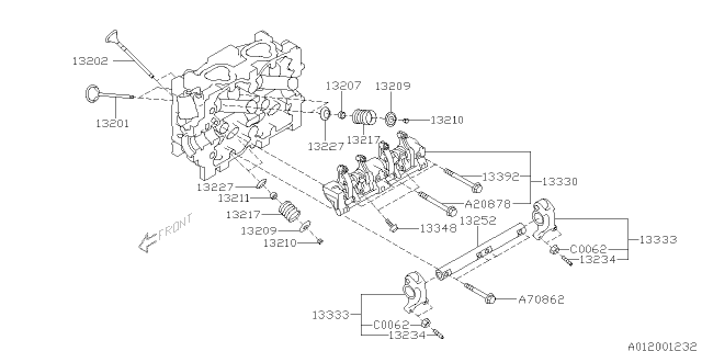 2009 Subaru Forester Valve Exhaust Diagram for 13202AA371