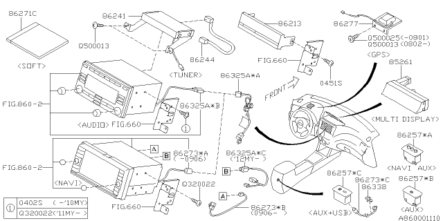 2010 Subaru Forester NAVI Soft Diagram for 86283FG040