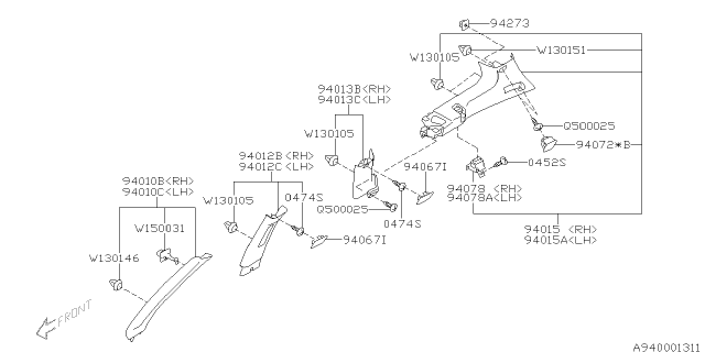 2009 Subaru Forester Inner Trim Diagram 4