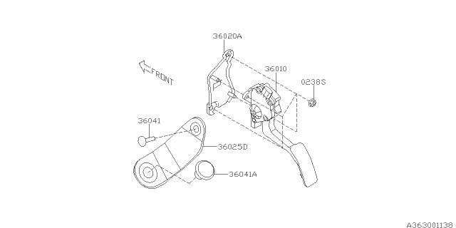 2010 Subaru Forester Pedal System Diagram 1