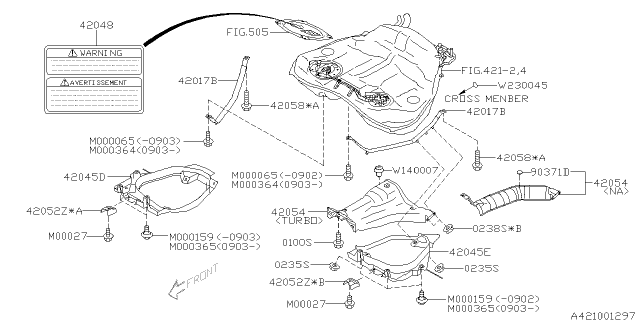 2010 Subaru Forester Cover Assembly Fuel Tank U6 Diagram for 42054SC000