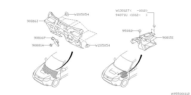 2011 Subaru Forester Floor Insulator Diagram