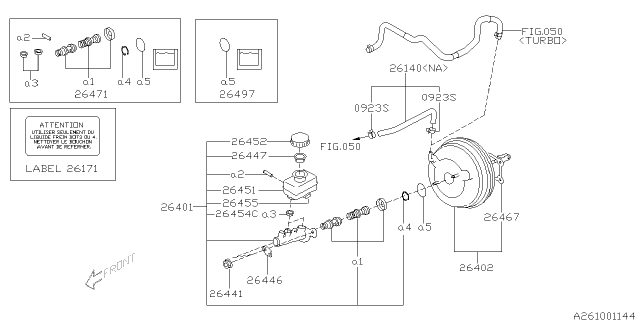 2011 Subaru Forester Brake System - Master Cylinder Diagram