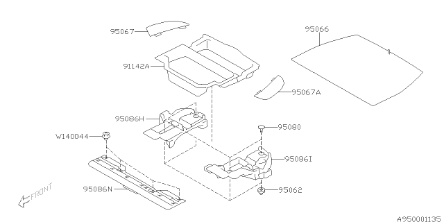 2009 Subaru Forester Mat Rear Floor Side RH C0U4 Diagram for 95067SC000LL