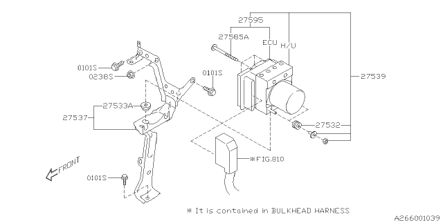 2009 Subaru Forester Hydraulic Unit Assembly V/CONT Diagram for 27596SC011