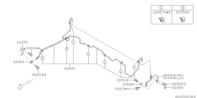 2011 Subaru Forester Brake Hose Rear LH Diagram for 26591SC011