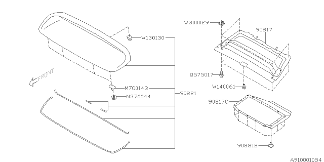 2013 Subaru Forester Grille & Duct Diagram