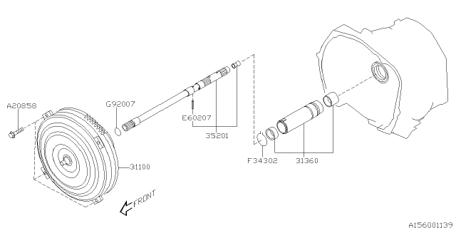 2011 Subaru Forester Torque Converter & Converter Case Diagram 2