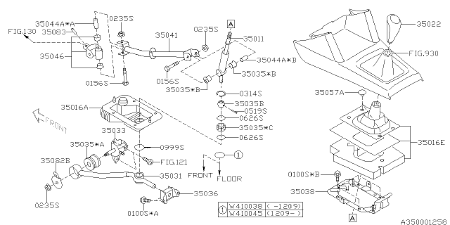 2013 Subaru Forester Knob (Leather) Diagram for 35022SC000