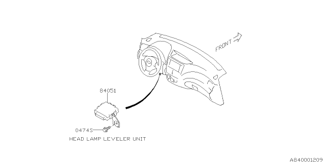 2009 Subaru Forester Unit Assembly Head Lamp LEVELER Diagram for 84051SC000