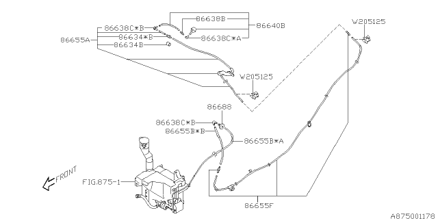 2009 Subaru Forester Rear Window Washer Jet Nozzle Diagram for 86640SC020