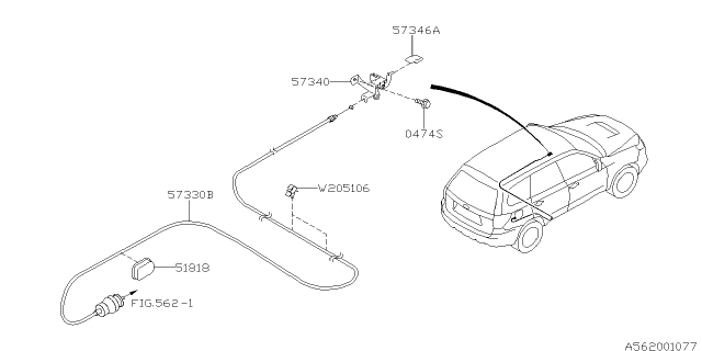 2013 Subaru Forester Trunk & Fuel Parts Diagram 1