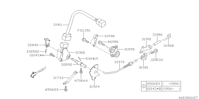 2009 Subaru Forester Arm Complete SHIFTER Diagram for 32890AA340