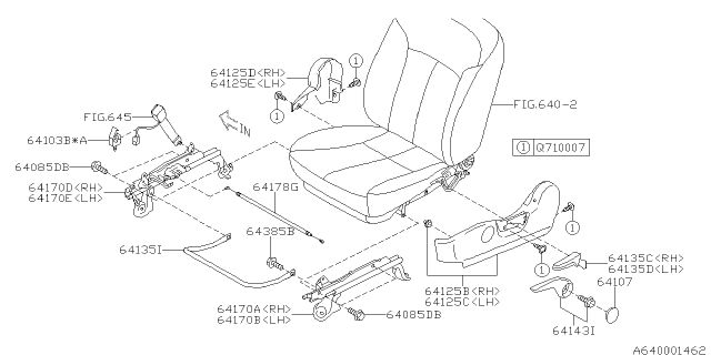 2011 Subaru Forester Slide Rail Assembly Inner RH C4U5 Diagram for 64160SC000