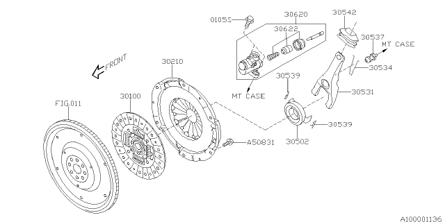 2013 Subaru Forester PB000955 Pivot Release Le Diagram for 30537AA061