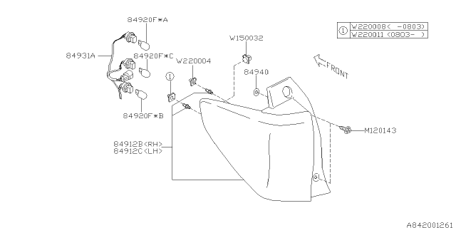 2009 Subaru Forester Lamp - Rear Diagram 1