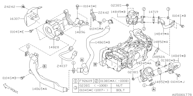 2011 Subaru Forester Cover Pump CARBURETOR Diagram for 16307AA010