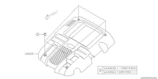 2011 Subaru Forester Cover Collector Diagram for 14025AA320