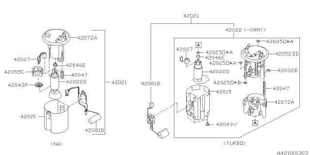 2009 Subaru Forester Harness Pump Diagram for 42027SC000