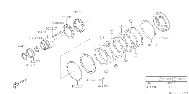 2009 Subaru Forester Low & Reverse Brake Diagram