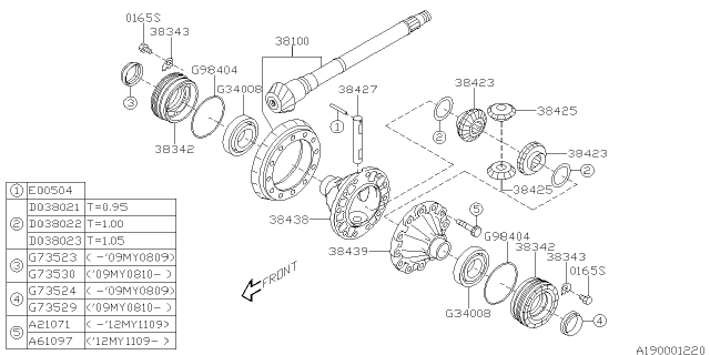 2012 Subaru Forester Differential - Transmission Diagram 1