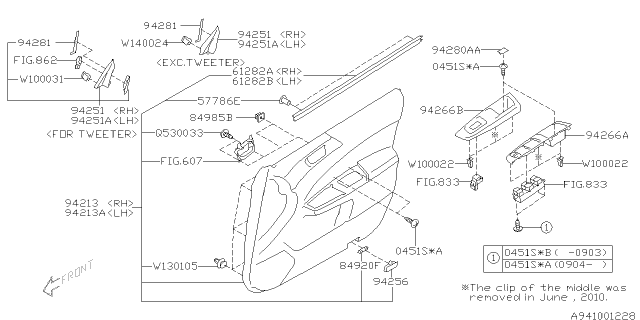 2011 Subaru Forester Door Trim Diagram 1