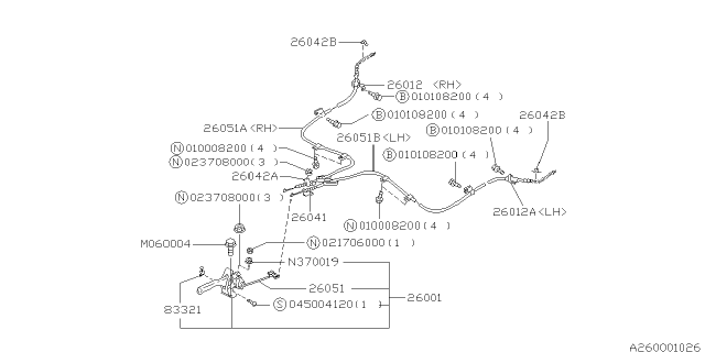 2000 Subaru Forester Parking Brake System Diagram