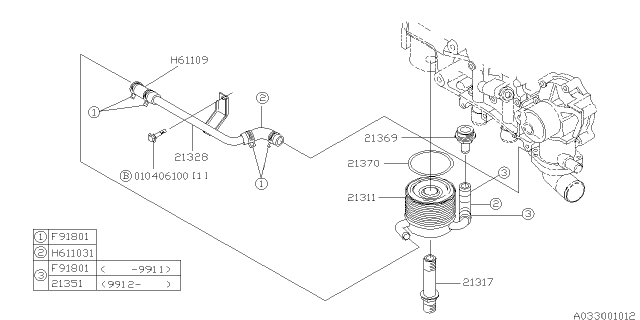 2002 Subaru Forester Oil Cooler - Engine Diagram