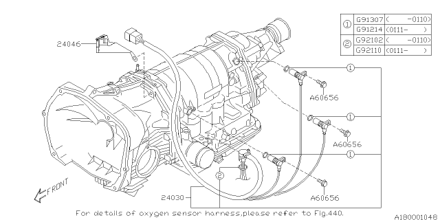 2002 Subaru Forester PT110399 Sensor And Harness Diagram for 24030AA041