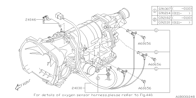 2002 Subaru Forester PT110399 Stay Trans Harness Diagram for 24046AA132