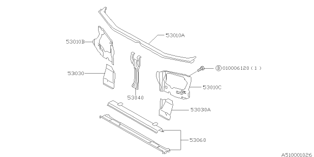 2002 Subaru Forester Radiator Panel Diagram