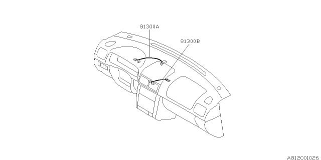 2002 Subaru Forester Harness Instrument Panel Diagram for 81332FC500