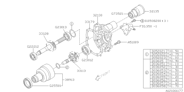1998 Subaru Forester Manual Transmission Transfer & Extension Diagram 2
