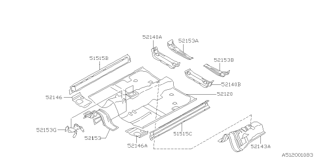 1999 Subaru Forester Floor Panel Diagram 1