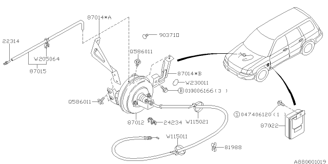 2000 Subaru Forester Clip Cable Diagram for 81900FA130
