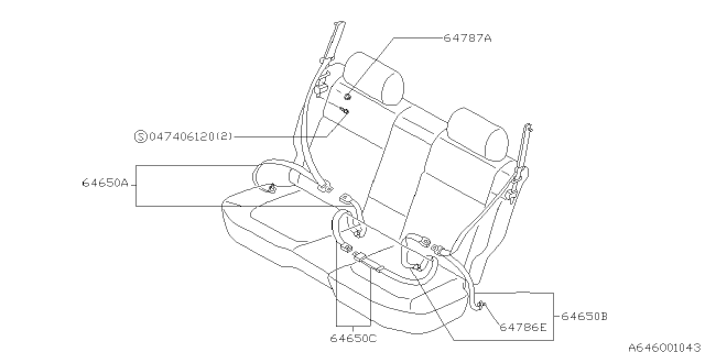 1999 Subaru Forester Rear Seat Belt Diagram