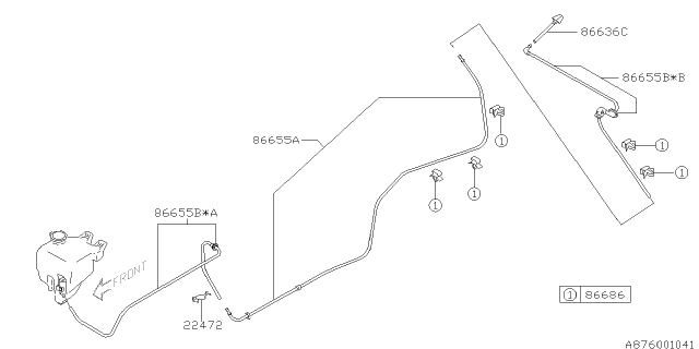 1998 Subaru Forester Hose Diagram for 86655FC000