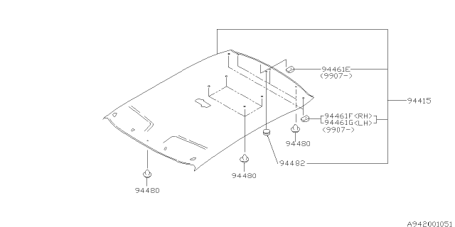 2000 Subaru Forester Cover-Child Anchor Right Diagram for 94415FC100GB