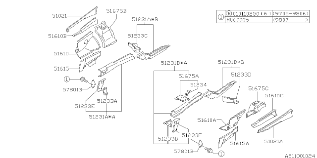 2001 Subaru Forester Wheel Apron Diagram
