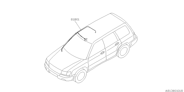 2001 Subaru Forester Cord - Roof Diagram