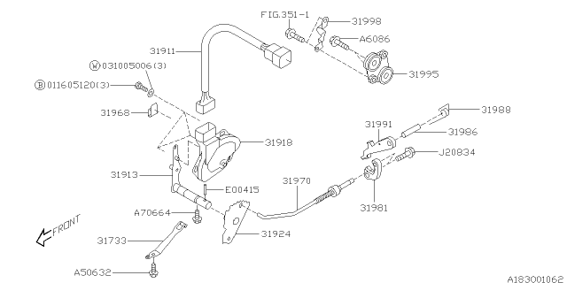 1999 Subaru Forester PB000876 Plate Complete Manual Diagram for 31924AA084