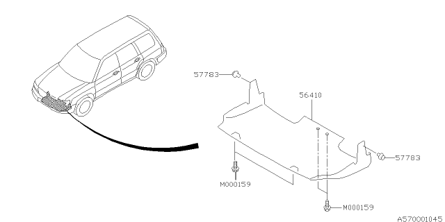 1998 Subaru Forester Under Cover Front Diagram for 56410FC000