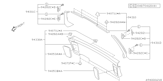 2002 Subaru Forester Cover Rear Combination Lamp RH Diagram for 94010FC180GA