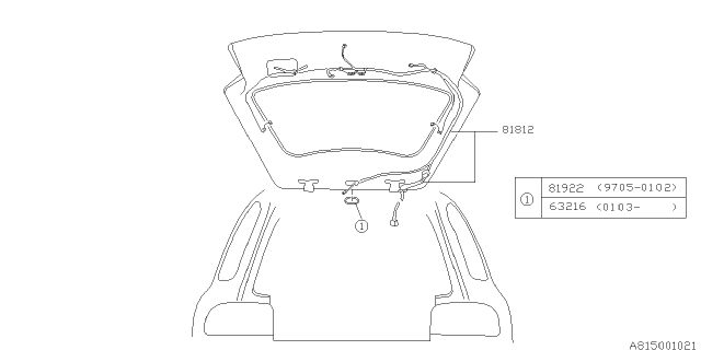 2000 Subaru Forester Cord - Rear Diagram