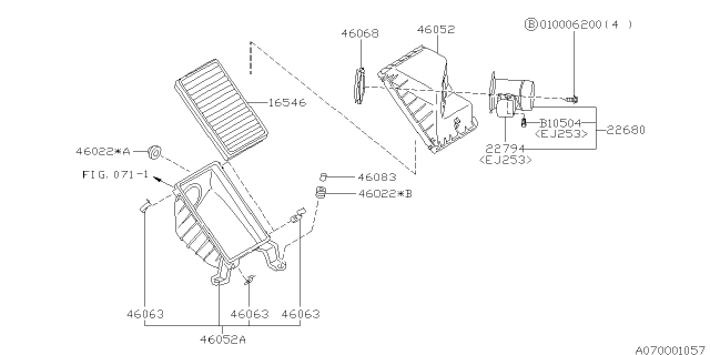 2000 Subaru Forester Air Cleaner & Element Diagram 2